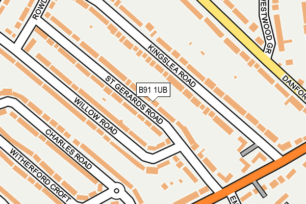 B91 1UB map - OS OpenMap – Local (Ordnance Survey)