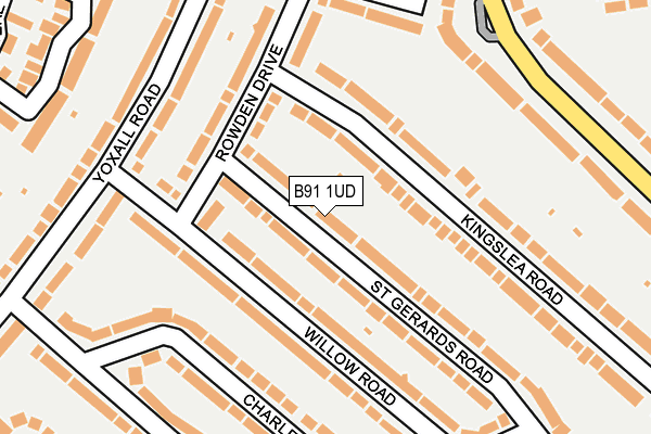 B91 1UD map - OS OpenMap – Local (Ordnance Survey)