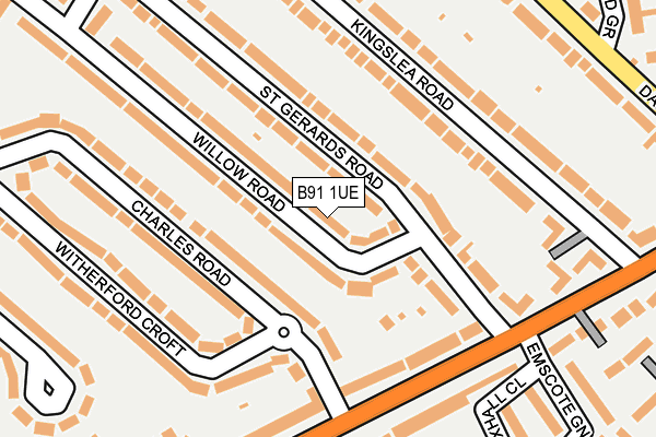 B91 1UE map - OS OpenMap – Local (Ordnance Survey)