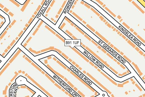 B91 1UF map - OS OpenMap – Local (Ordnance Survey)