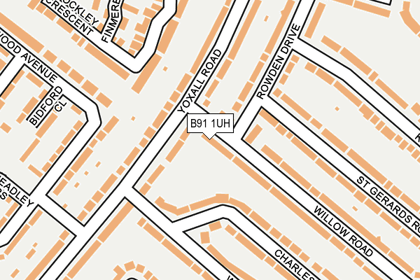 B91 1UH map - OS OpenMap – Local (Ordnance Survey)