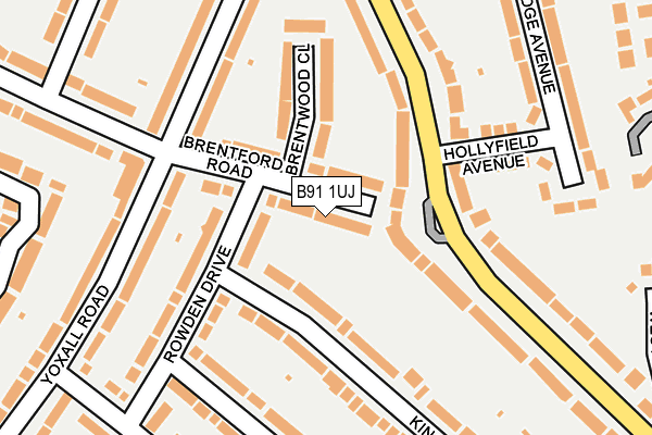 B91 1UJ map - OS OpenMap – Local (Ordnance Survey)