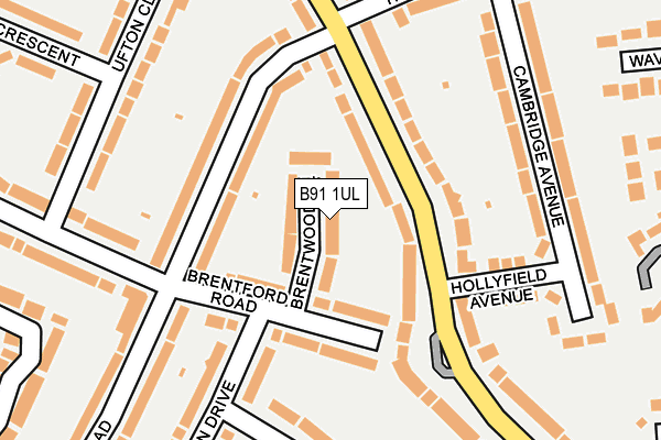 B91 1UL map - OS OpenMap – Local (Ordnance Survey)