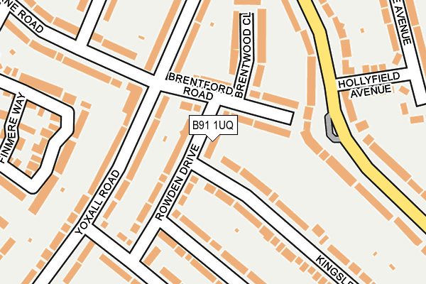 B91 1UQ map - OS OpenMap – Local (Ordnance Survey)