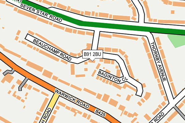 B91 2BU map - OS OpenMap – Local (Ordnance Survey)