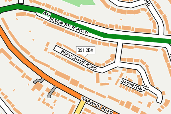 B91 2BX map - OS OpenMap – Local (Ordnance Survey)