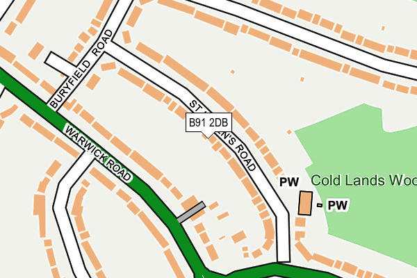 B91 2DB map - OS OpenMap – Local (Ordnance Survey)