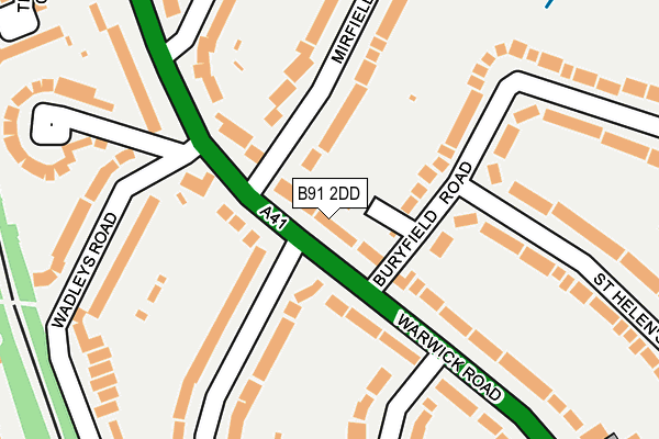 B91 2DD map - OS OpenMap – Local (Ordnance Survey)