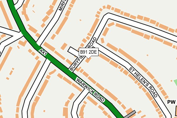 B91 2DE map - OS OpenMap – Local (Ordnance Survey)