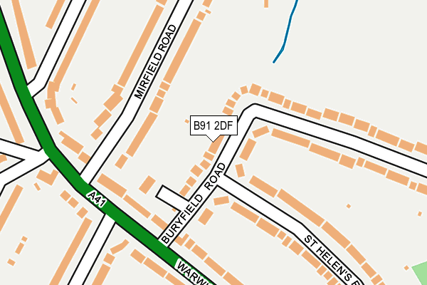 B91 2DF map - OS OpenMap – Local (Ordnance Survey)