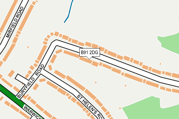B91 2DG map - OS OpenMap – Local (Ordnance Survey)
