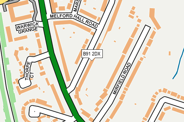 B91 2DX map - OS OpenMap – Local (Ordnance Survey)