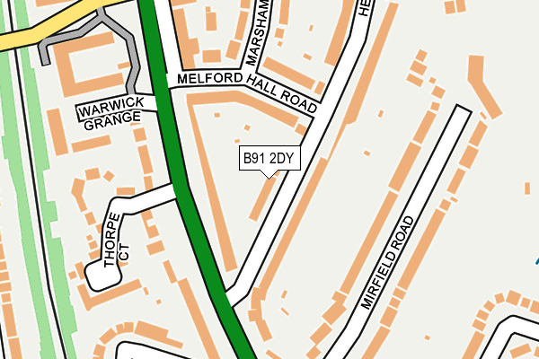 B91 2DY map - OS OpenMap – Local (Ordnance Survey)