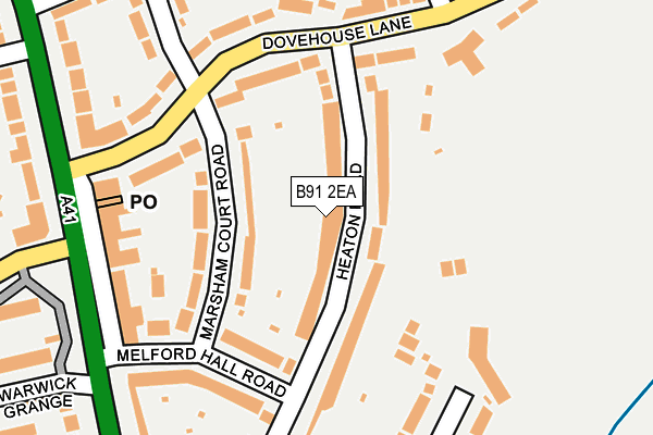 B91 2EA map - OS OpenMap – Local (Ordnance Survey)