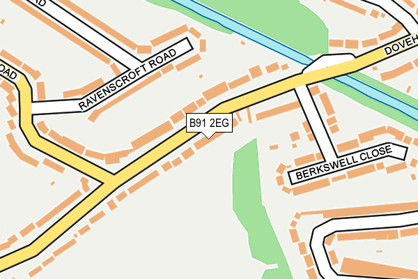 B91 2EG map - OS OpenMap – Local (Ordnance Survey)