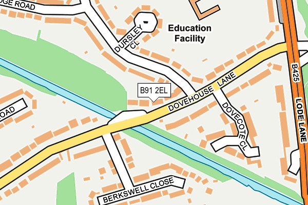 B91 2EL map - OS OpenMap – Local (Ordnance Survey)