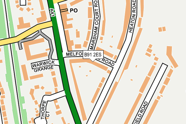 B91 2ES map - OS OpenMap – Local (Ordnance Survey)