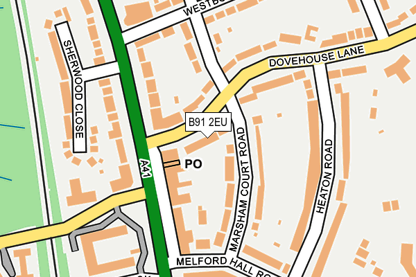 B91 2EU map - OS OpenMap – Local (Ordnance Survey)