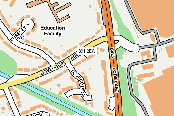 B91 2EW map - OS OpenMap – Local (Ordnance Survey)