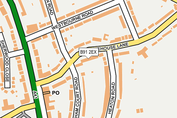 B91 2EX map - OS OpenMap – Local (Ordnance Survey)