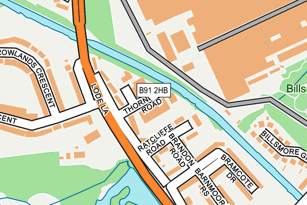 B91 2HB map - OS OpenMap – Local (Ordnance Survey)