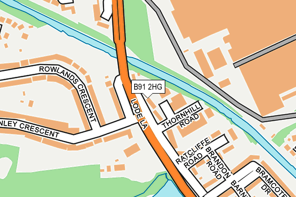 B91 2HG map - OS OpenMap – Local (Ordnance Survey)