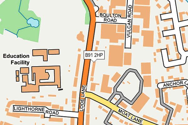 B91 2HP map - OS OpenMap – Local (Ordnance Survey)