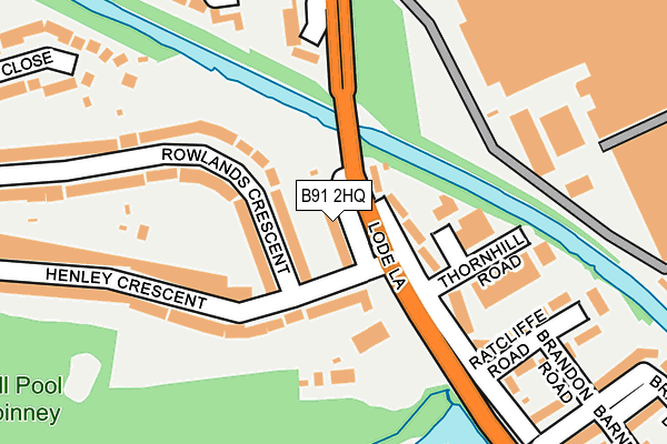 B91 2HQ map - OS OpenMap – Local (Ordnance Survey)