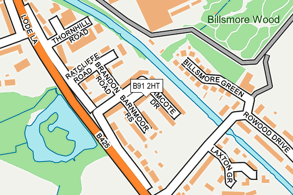 B91 2HT map - OS OpenMap – Local (Ordnance Survey)