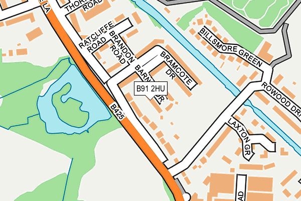 B91 2HU map - OS OpenMap – Local (Ordnance Survey)