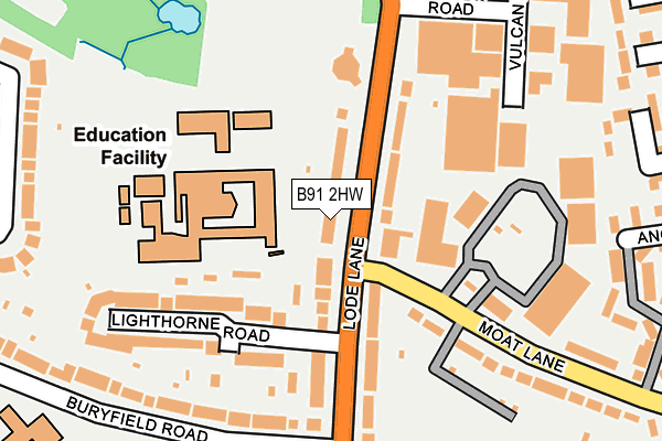 B91 2HW map - OS OpenMap – Local (Ordnance Survey)