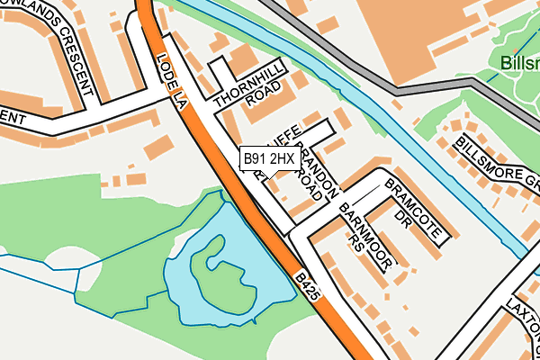 B91 2HX map - OS OpenMap – Local (Ordnance Survey)