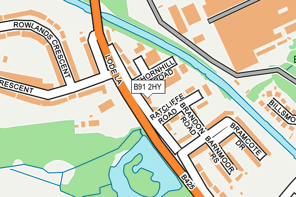 B91 2HY map - OS OpenMap – Local (Ordnance Survey)