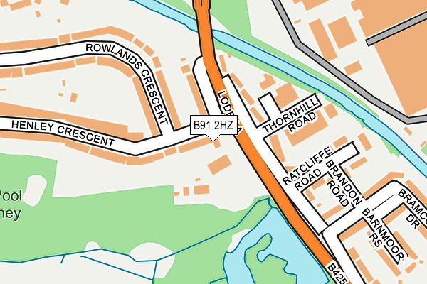 B91 2HZ map - OS OpenMap – Local (Ordnance Survey)