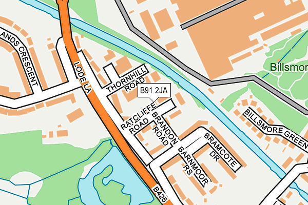 B91 2JA map - OS OpenMap – Local (Ordnance Survey)