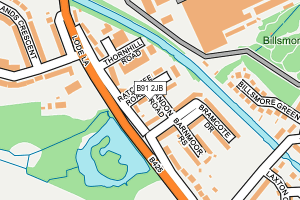 B91 2JB map - OS OpenMap – Local (Ordnance Survey)