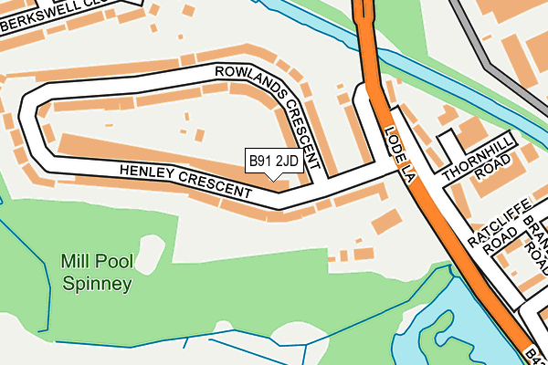 B91 2JD map - OS OpenMap – Local (Ordnance Survey)