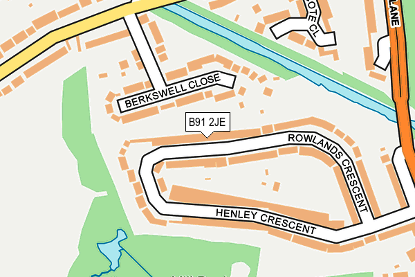 B91 2JE map - OS OpenMap – Local (Ordnance Survey)