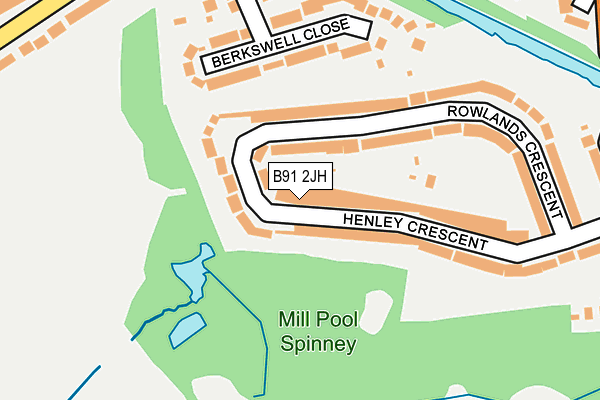 B91 2JH map - OS OpenMap – Local (Ordnance Survey)