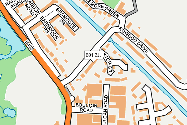 B91 2JJ map - OS OpenMap – Local (Ordnance Survey)