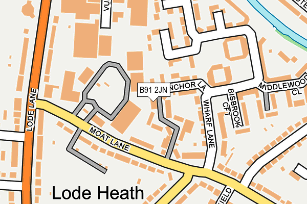 B91 2JN map - OS OpenMap – Local (Ordnance Survey)