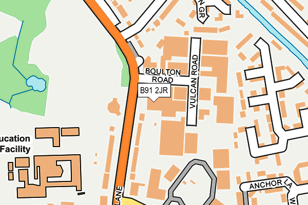 B91 2JR map - OS OpenMap – Local (Ordnance Survey)