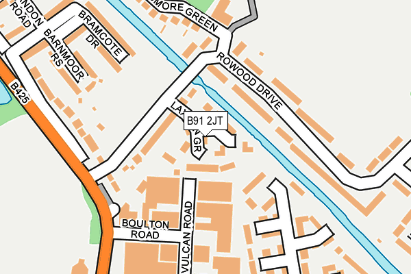 B91 2JT map - OS OpenMap – Local (Ordnance Survey)