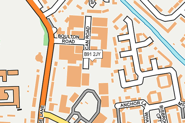 B91 2JY map - OS OpenMap – Local (Ordnance Survey)