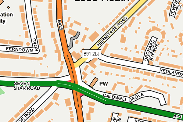 B91 2LJ map - OS OpenMap – Local (Ordnance Survey)