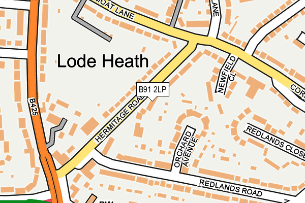 B91 2LP map - OS OpenMap – Local (Ordnance Survey)