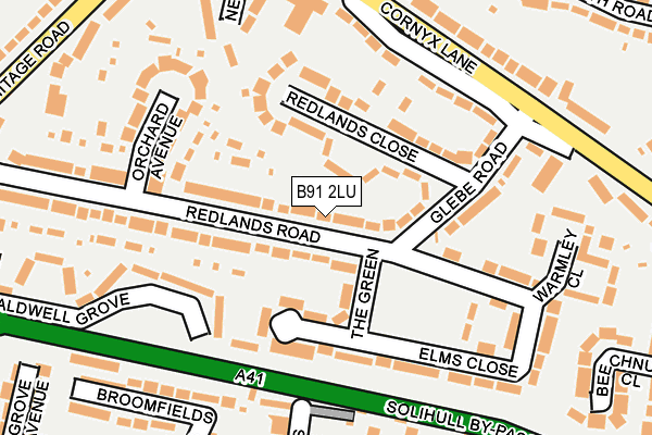 B91 2LU map - OS OpenMap – Local (Ordnance Survey)