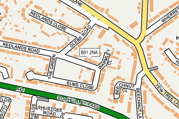 B91 2NA map - OS OpenMap – Local (Ordnance Survey)