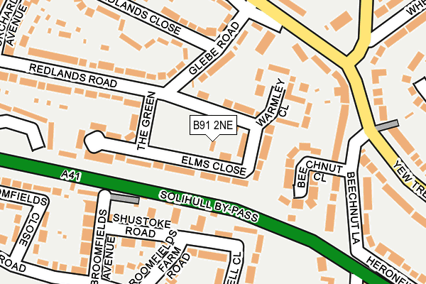 B91 2NE map - OS OpenMap – Local (Ordnance Survey)