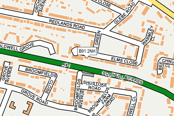 B91 2NH map - OS OpenMap – Local (Ordnance Survey)